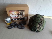 Replika kasku Hełm X-Shield FAST BJ - Oliwkowy + Pokrowiec Woodland