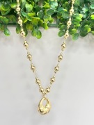 Naszyjnik damski z kuleczkami i dmuchana zawieszka stal chirurgiczna 