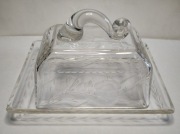 Maselnica szklana zdobiona vintage lata 20-30 XX wieku