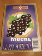 Etykieta po winie Czarna Porzeczka Mocne (jabol, bełt, alpaga).