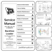 JCB 2CX 2DX 210 212 Service Manual Instrukcja serwisowa, naprawcza
