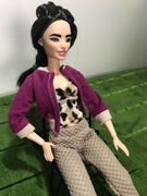 ubrania dla lalki Barbie, 3 części, Śliwka z panterką