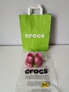 Crocs dla  różowe z brokatem stan idealny r. C 5 wkł.13-14cm