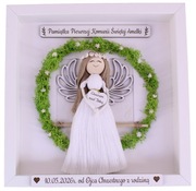 Pamiątka Pierwszej Komunii Świętej Ramka 3D Anioł Stróż Rękodzieło Prezent