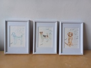 TRZY AKWARELKI "PSIAKI" 11*16 CM