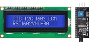 Wyświetlacz LCD 1602 2x16 konwerter I2C niebieski HD44780 ARDUINO ESP