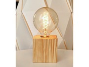 Rustykalna lampka nocna ze starej, ponad 100-letniej belki, rękodzieło