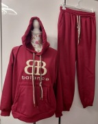 Burgundowo winny dres damski komplet L/XL