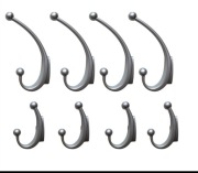 Hak meblowy , wieszak meblowy do garderoby. Zestaw 8 szt. 