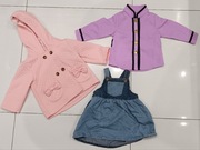 H&M Shein 3x ciuszek dla dziewczynki 74-80 kurteczka sukienka