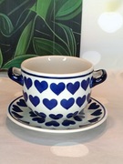 Bulionówka ceramiczna 500 ml z talerzykiem ceramika Bolesławiec