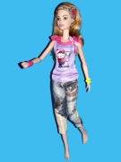 Lalka Barbie - Jeansowe, Kolorowe Spodnie 3/4