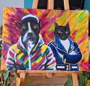 Obraz kot pies 80x50