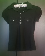 Czarna koszulka z kołnierzykiem rozmiar L /XL