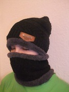 Czapka zimowa + komin kolor czarny r. uniwersalny