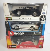 3x Bburago 1/18 Porsche 911 Carrera , GT3 RS 4.0 , Alfa 8C Competizione