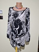 Tunika czarno-biała wzór fantazyjny