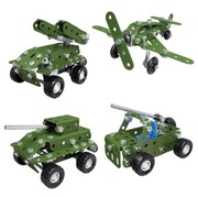 Klocki Konstrukcyjne Metalowe 4w1 Pojazdy 166 el