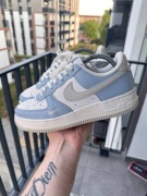 Nike Air Force 1 Low Blue Grained Leather Oryginalne (rozmiar 40)