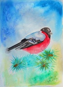 Gil akwarela handmade prezent