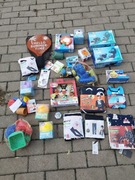 Duży mix różności zabawki farbki art szkolne ubrania buty 