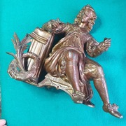 Figura ze starego zegara stop cynku, cyny i miedzi=25X23X11 cm. 