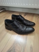 43 czarne oksfordy derby buty skórzane skóra wizytowe półbuty do garnituru