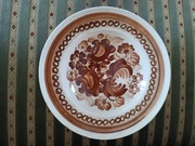 Talerz dekoracyjny głęboki fajansowy 29 cm fajans Włocławek PRL wz. 2