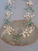 Naszyjnik turkus i perły rzeczne 