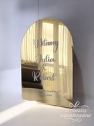 Tablica powitalna złote lustro 