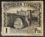 Hiszpania (Espana), Most Alcantara w Toledo, 15 centimos