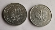 Dwie monety 50 gr z roku 1977r. i 1984r.