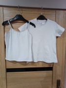 2x podkoszulek biały 122/128 Hip & Hopps