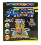 Tor samochodowy Speed Track  garaż z transporterem + 6 samochodzików