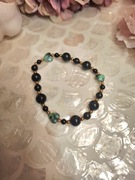 Bransoletka handmade z naturalnych kamieni hematyt obsydian turkus afrykańs