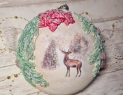 Medalion swiateczny 20cm z lesnymi zwierzątkami 