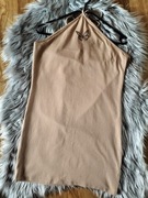 Sukienka brązowa H&M bez pleców rozmiar L 