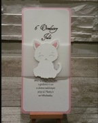 Zaproszenie urodziny roczek z kotem + koperta