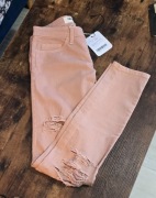 Blugirl skinny pudrowe spodnie przecierane rozmiar xs, nowe 