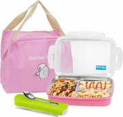 Lunchbox Pojemnik śniadaniowy pudełko ze sztućcami torba termiczna 1000 ml