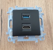 Simon 10 ramka kesytone HDMI USB 3.0 Adapter gniaz