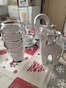 Słoń i wazon w srebrnym kolorze 