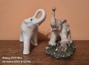 2 figurki ceramiczne kolekcjonerskie SŁOŃ ELEFANT. XXw. Pamiątka.