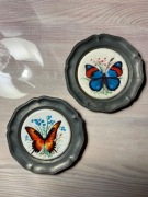 Zabytkowe dwa talerzyki ozdobne ścienne