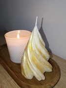 ŚWIECA SOJOWA zakręcona choinka handmade