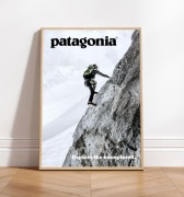 Patagonia climber mountain góra plakat A3 z ramą (29,7 cm x 42 cm)