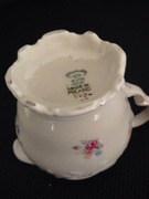 4 filiżanki, dzbanek na mleko, KPM Sosnowiec, model Friederike, rok 1945-52