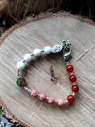 Bransoletka Handmade Różaniec Srebrna karnelian