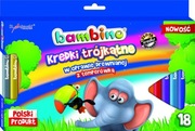 Kredki trójkątne BAMBINO drewnie 18kol Temper. Gr