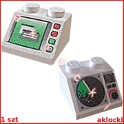 LEGO SKOS 45 2x2 3039px5 RADAR, 3039pb042 MONITOR komputer ekran biały